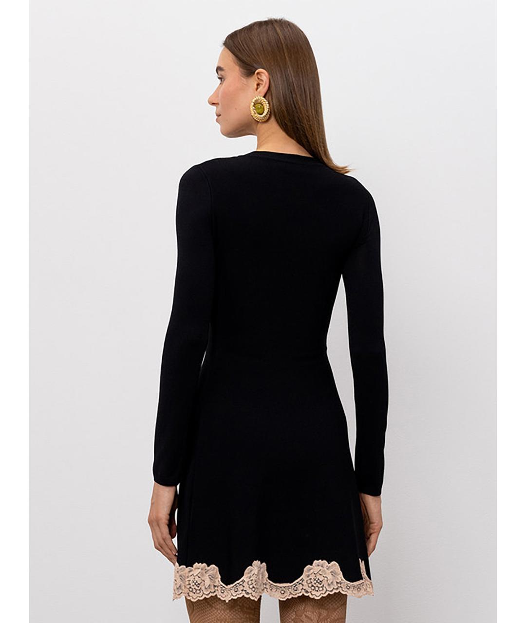 VALENTINO Черное вискозное коктейльное платье, фото 4
