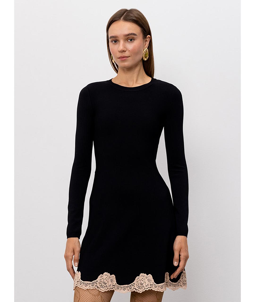 VALENTINO Черное вискозное коктейльное платье, фото 3
