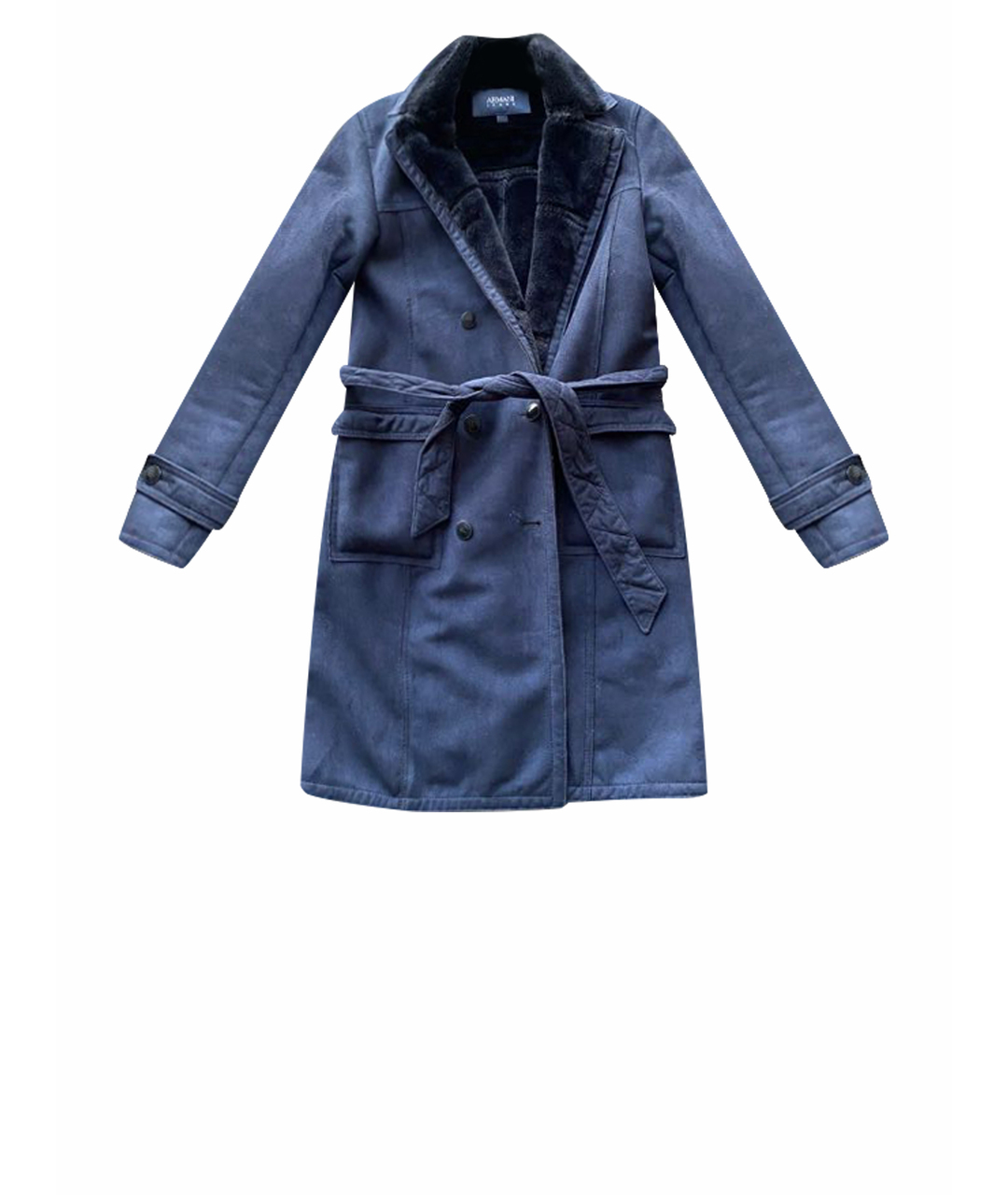 ARMANI JEANS Синее полиэстеровое пальто, фото 1