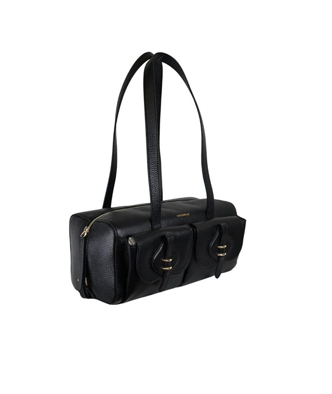 COCCINELLE Черная кожаная сумка с короткими ручками, фото 2