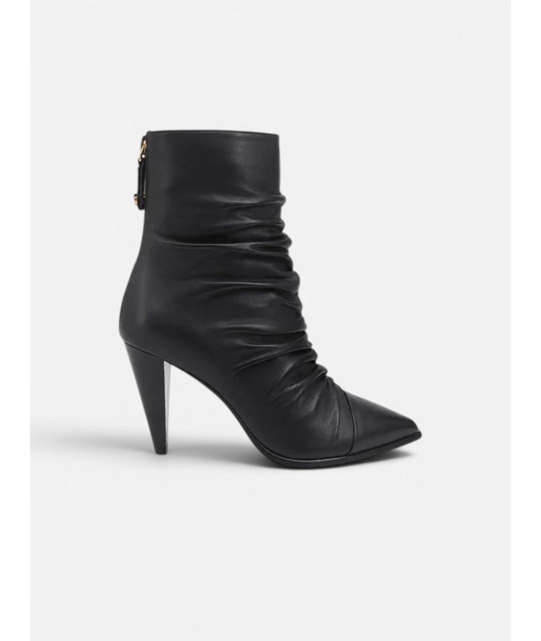 PINKO Черные кожаные полусапоги, фото 4