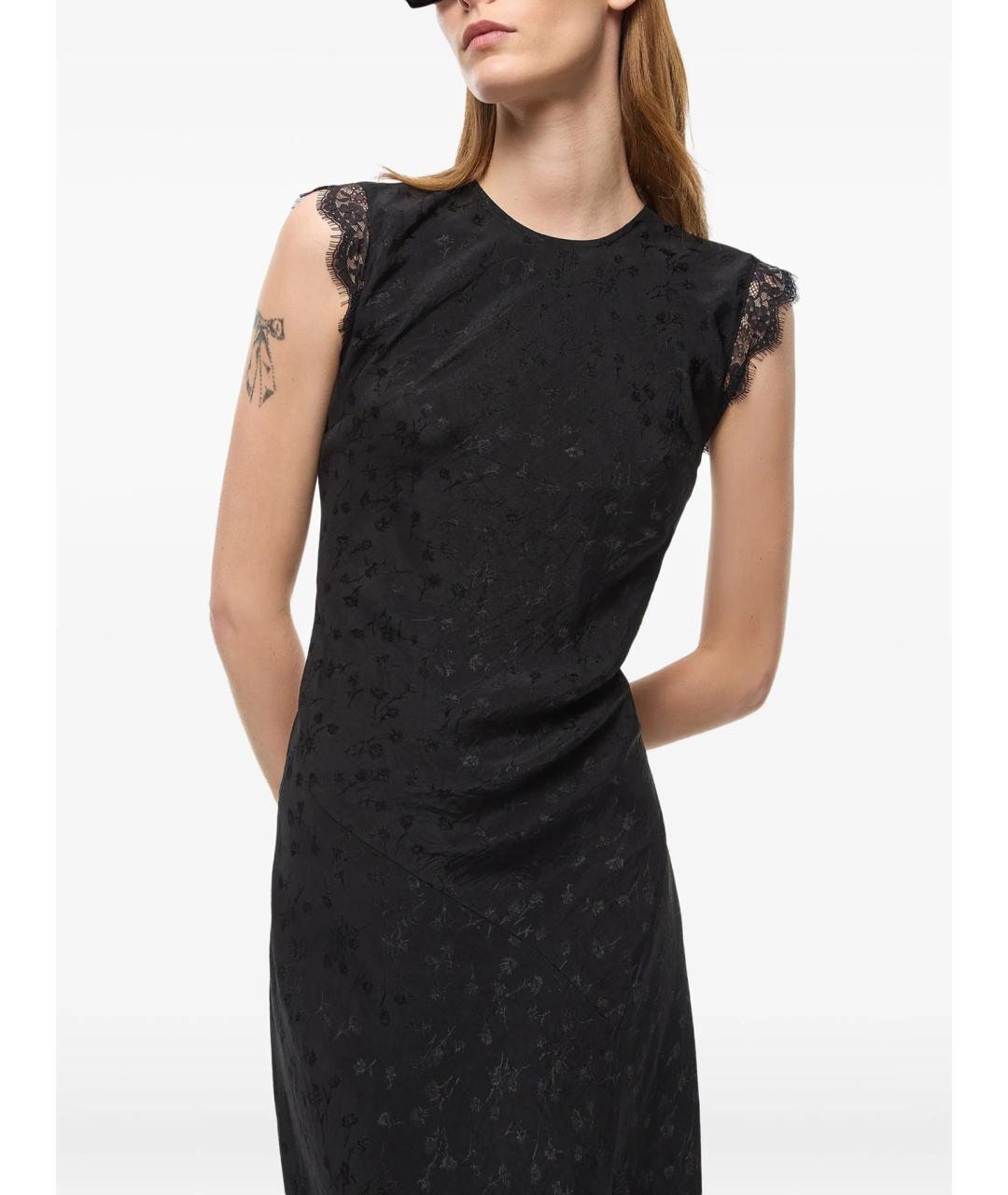 PINKO Черное ацетатное коктейльное платье, фото 4