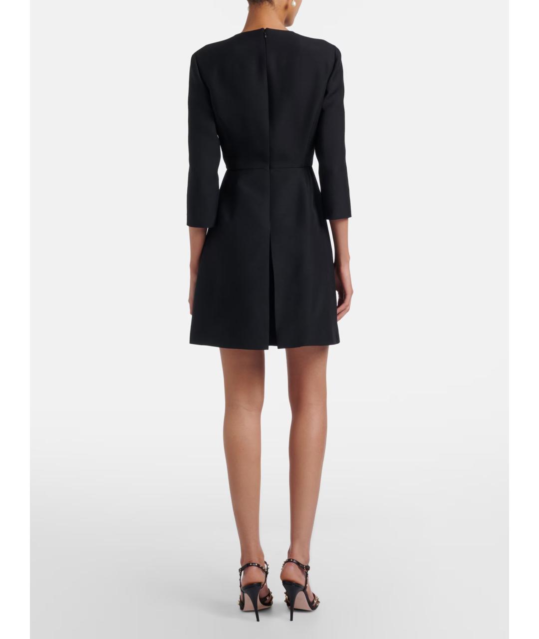 VALENTINO Черное шерстяное повседневное платье, фото 4