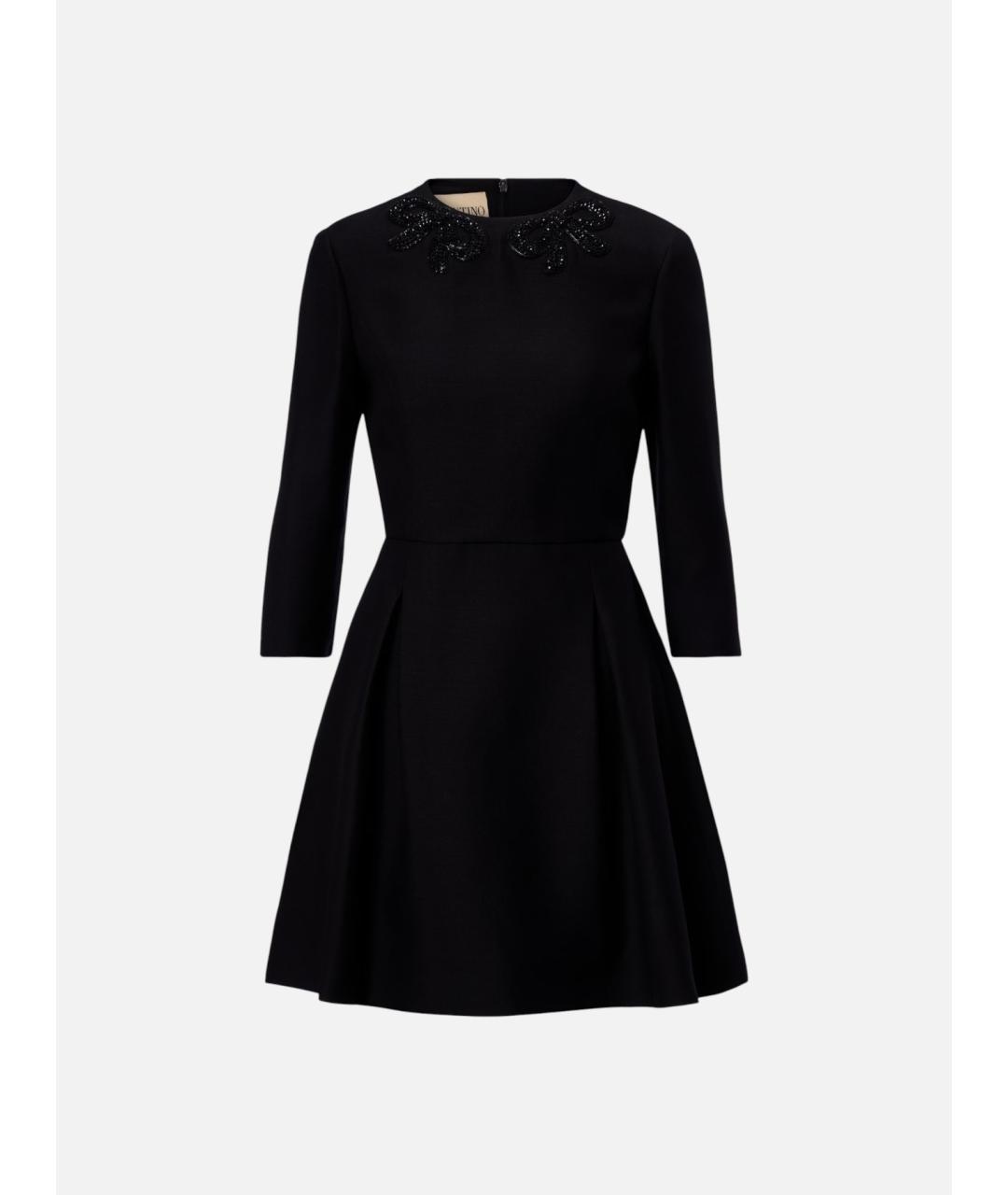 VALENTINO Черное шерстяное повседневное платье, фото 1