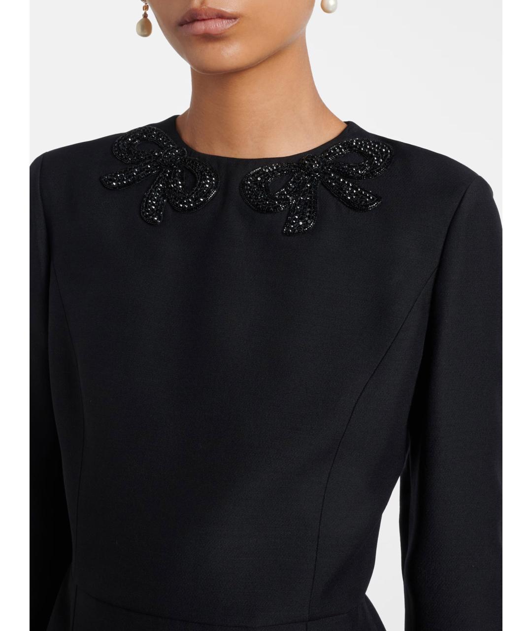 VALENTINO Черное шерстяное повседневное платье, фото 3