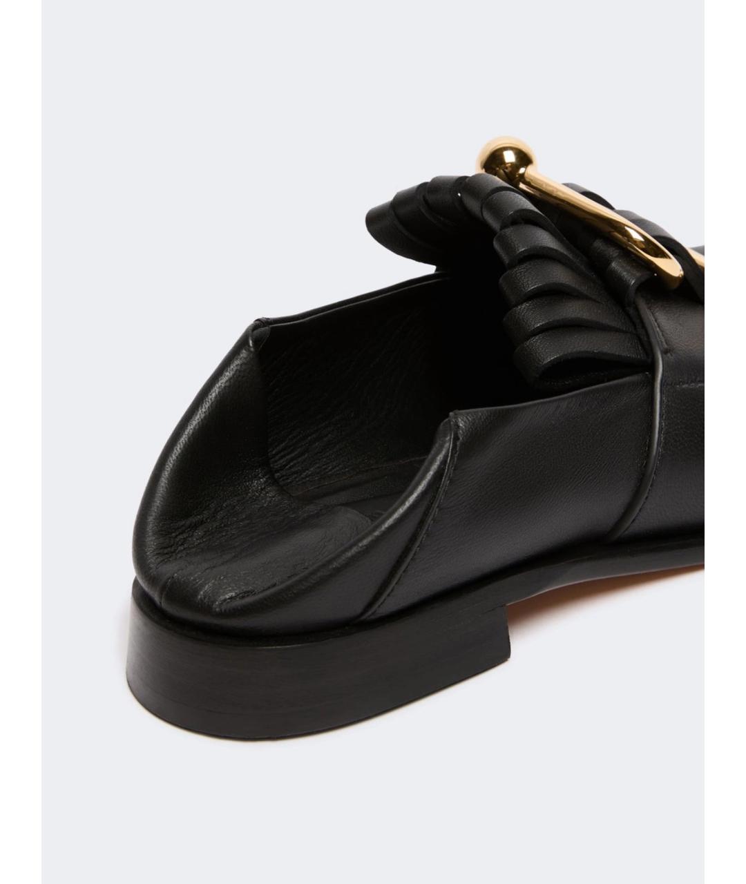 SPORTMAX Черные кожаные мокасины, фото 5