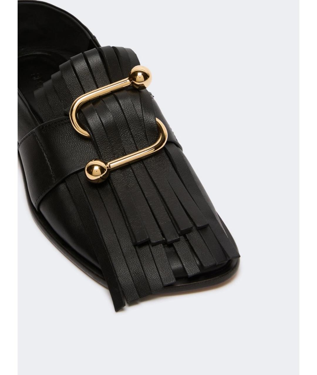 SPORTMAX Черные кожаные мокасины, фото 4