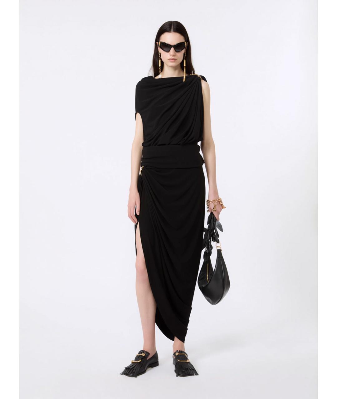 SPORTMAX Черные кожаные мокасины, фото 2