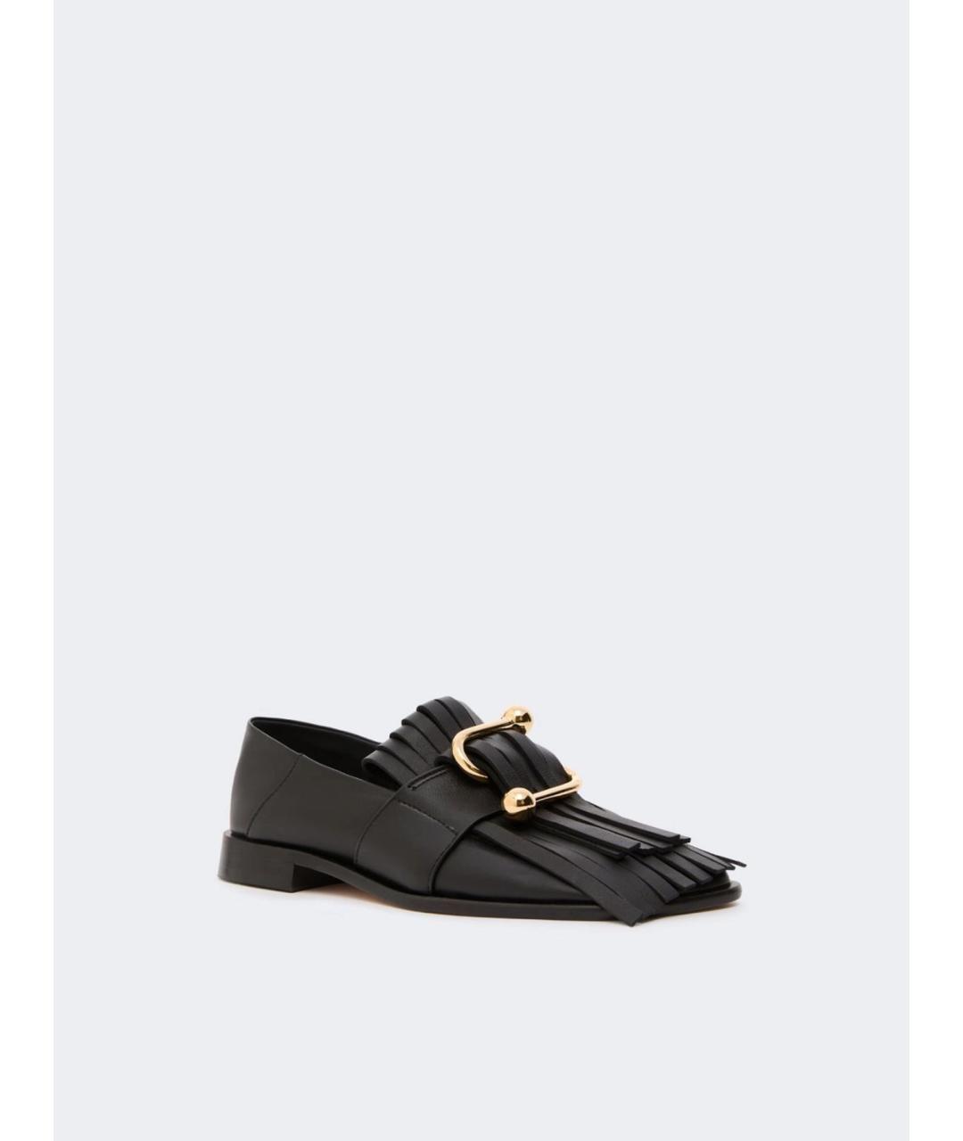 SPORTMAX Черные кожаные мокасины, фото 3