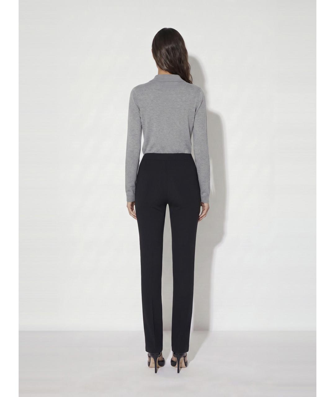 ELISABETTA FRANCHI Черные полиэстеровые брюки узкие, фото 3