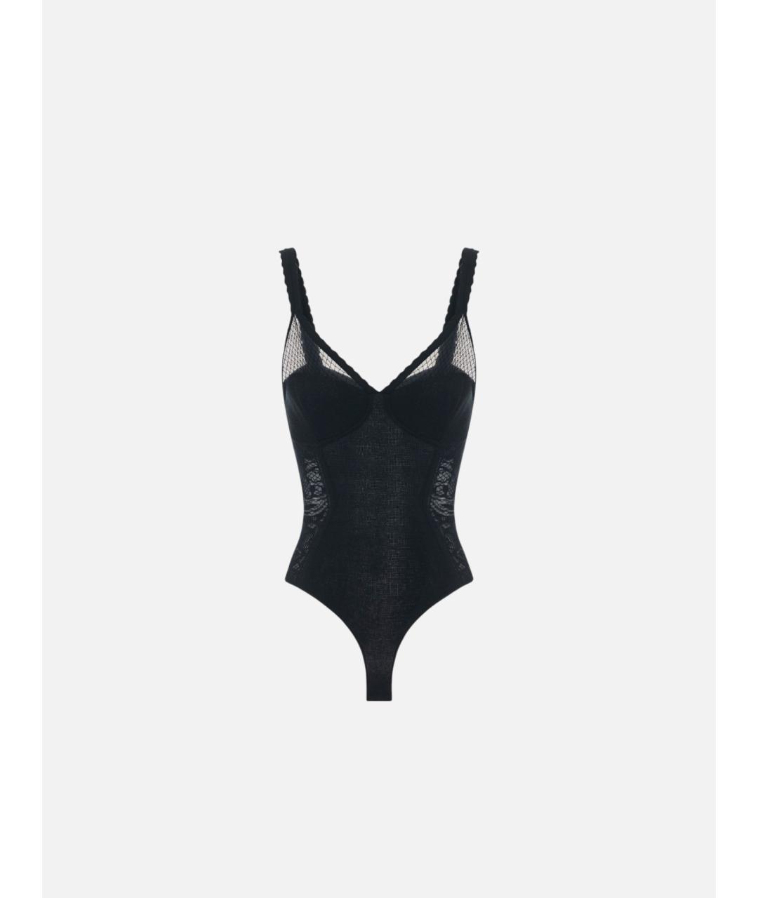ELISABETTA FRANCHI Черное вискозное боди, фото 1