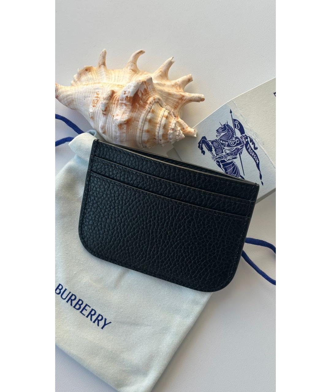 BURBERRY Черный кожаный кардхолдер, фото 5