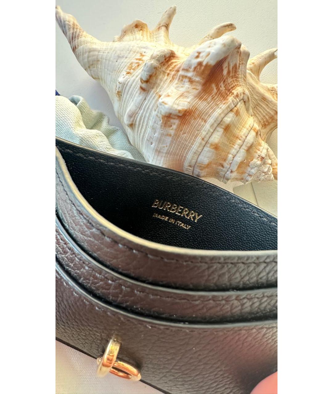BURBERRY Черный кожаный кардхолдер, фото 3