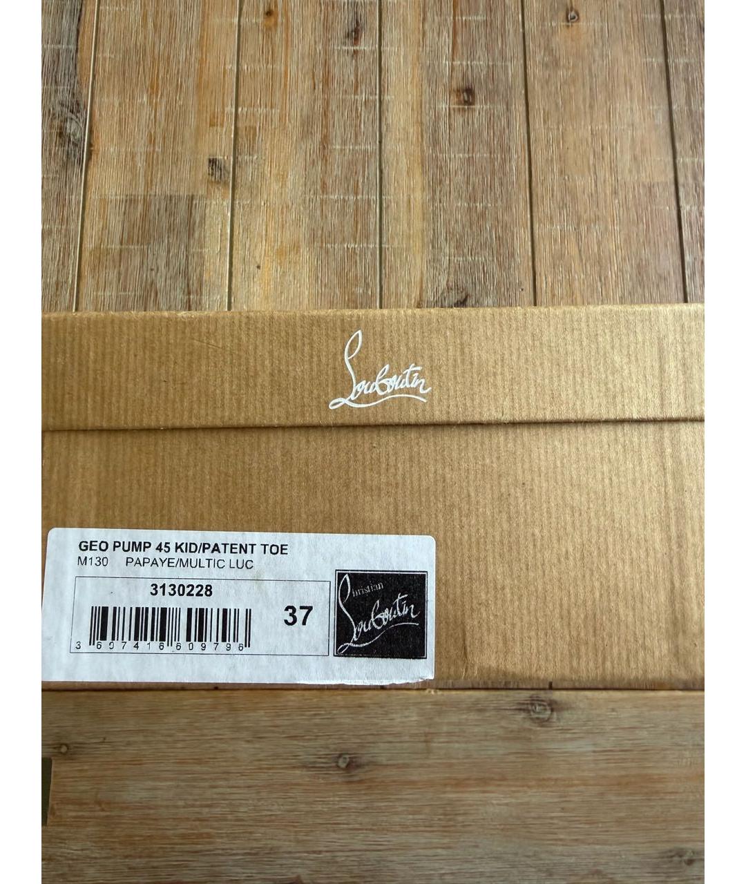 CHRISTIAN LOUBOUTIN Оранжевые кожаные туфли, фото 5