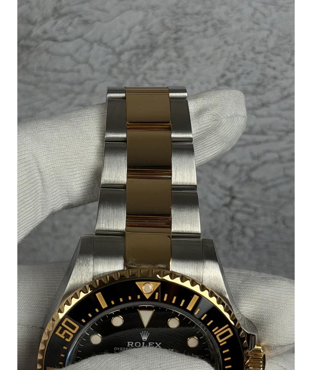 ROLEX Черные часы из желтого золота, фото 6