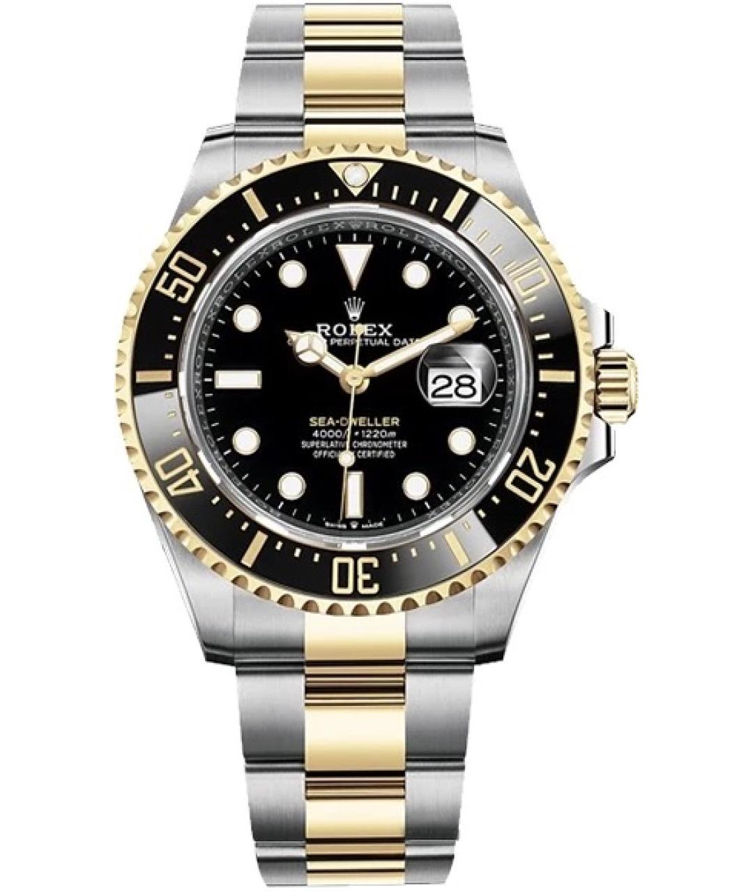 ROLEX Черные часы из желтого золота, фото 8