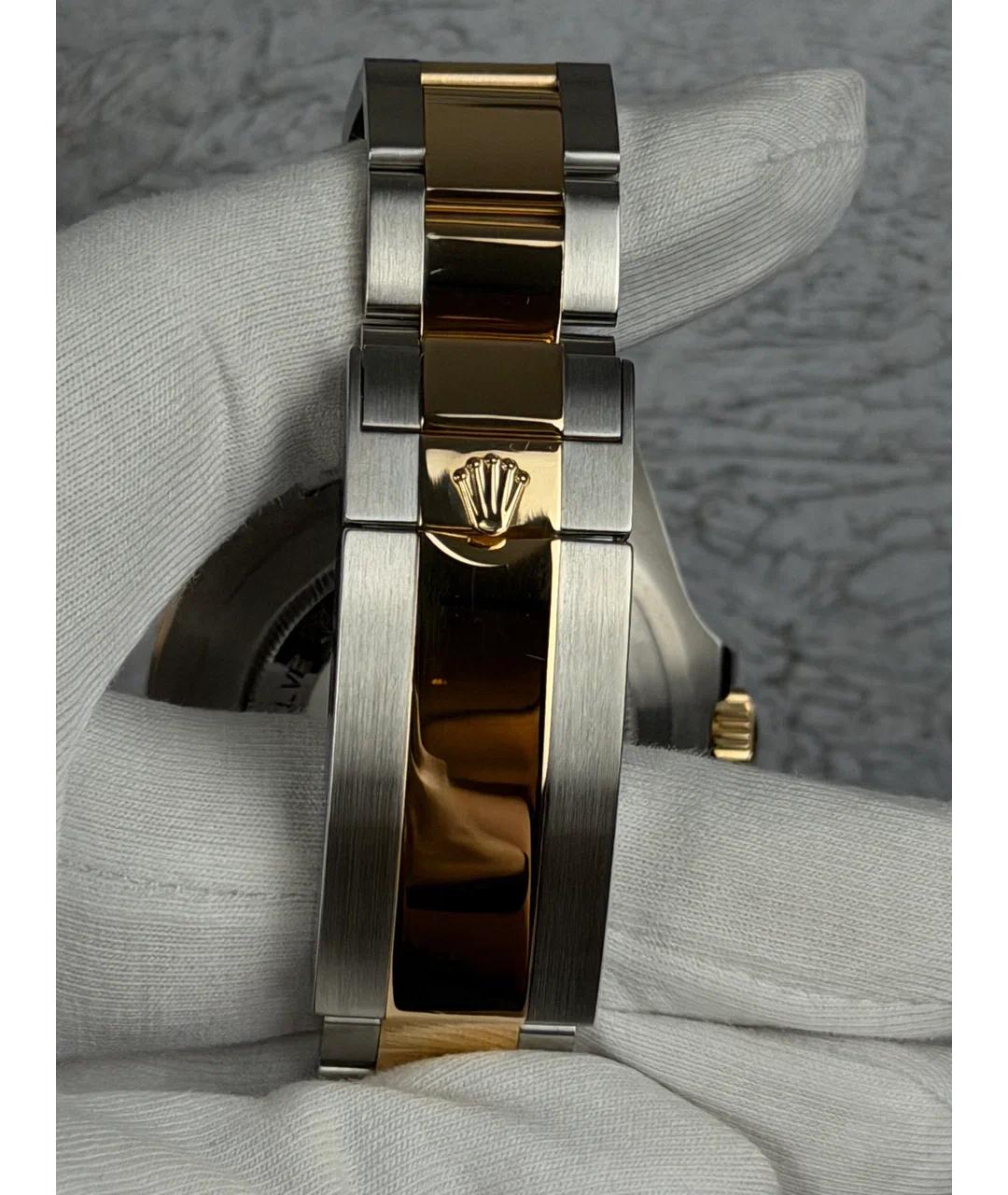 ROLEX Черные часы из желтого золота, фото 7