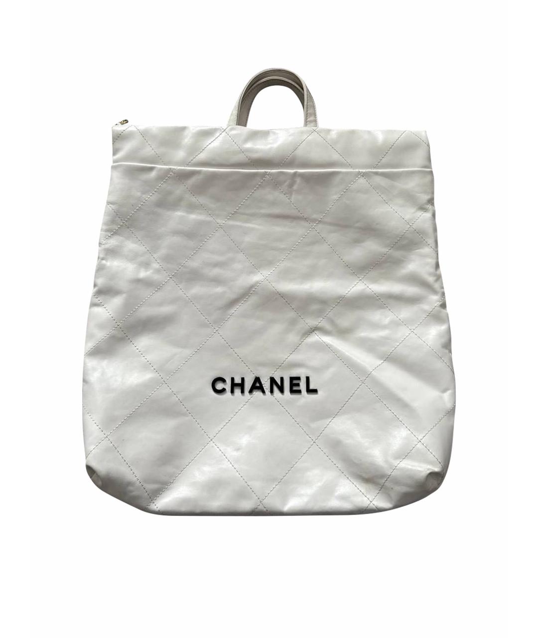 CHANEL Белый кожаный рюкзак, фото 1