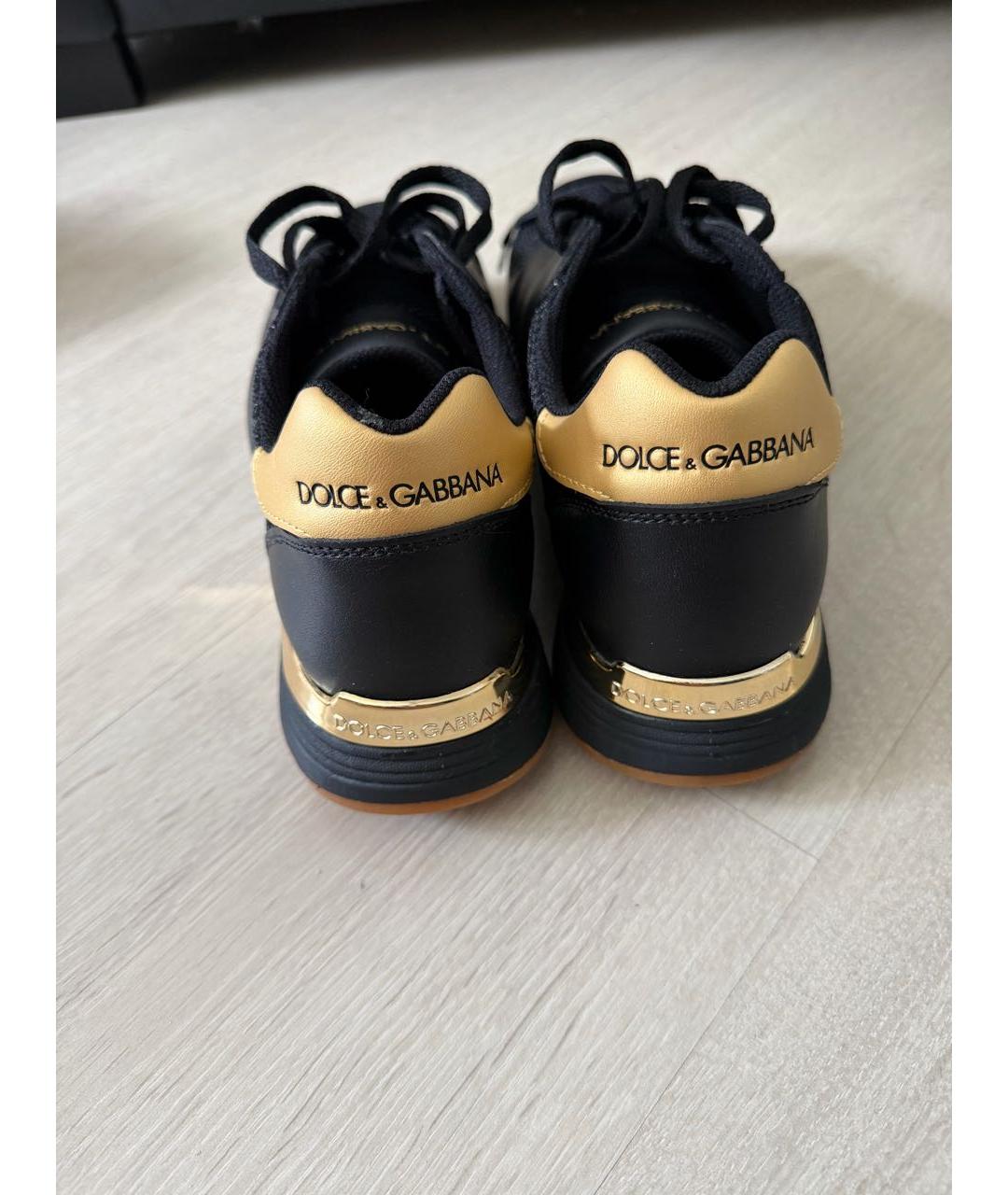 DOLCE&GABBANA Черные низкие кроссовки / кеды, фото 4