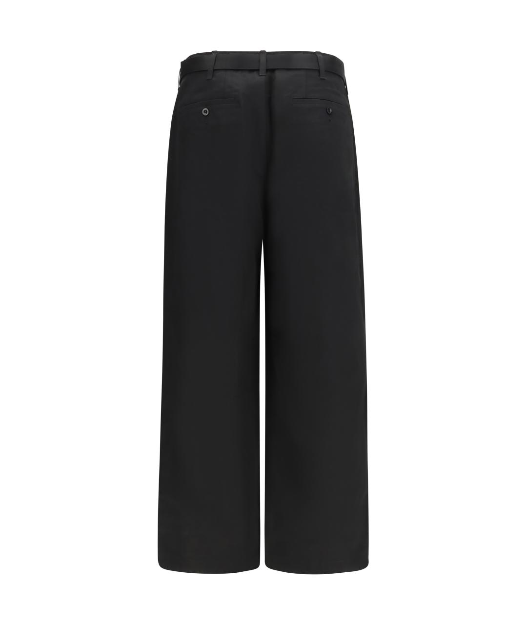 SACAI Черные хлопковые повседневные брюки, фото 2