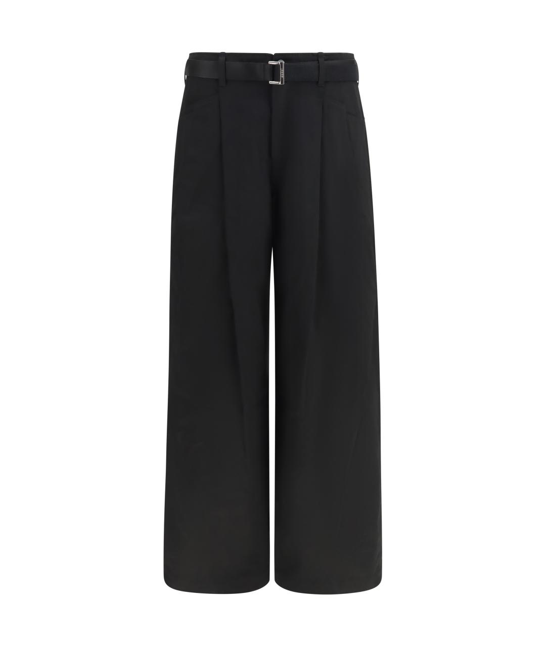 SACAI Черные хлопковые повседневные брюки, фото 1