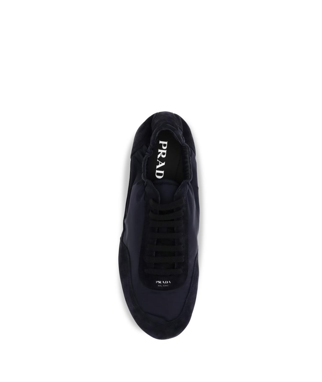 PRADA Синие синтетические низкие кроссовки / кеды, фото 4
