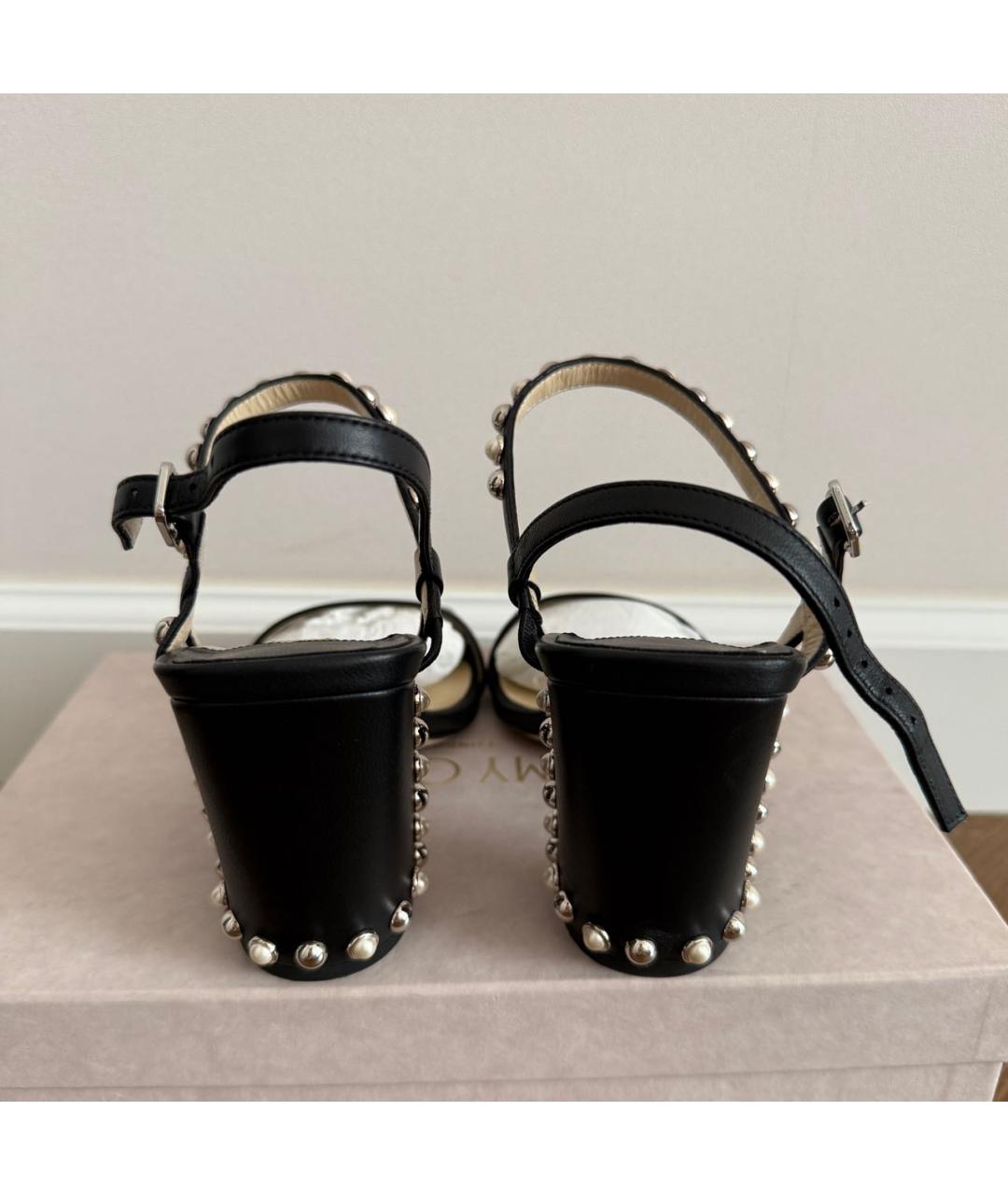 JIMMY CHOO Черные кожаные босоножки, фото 4