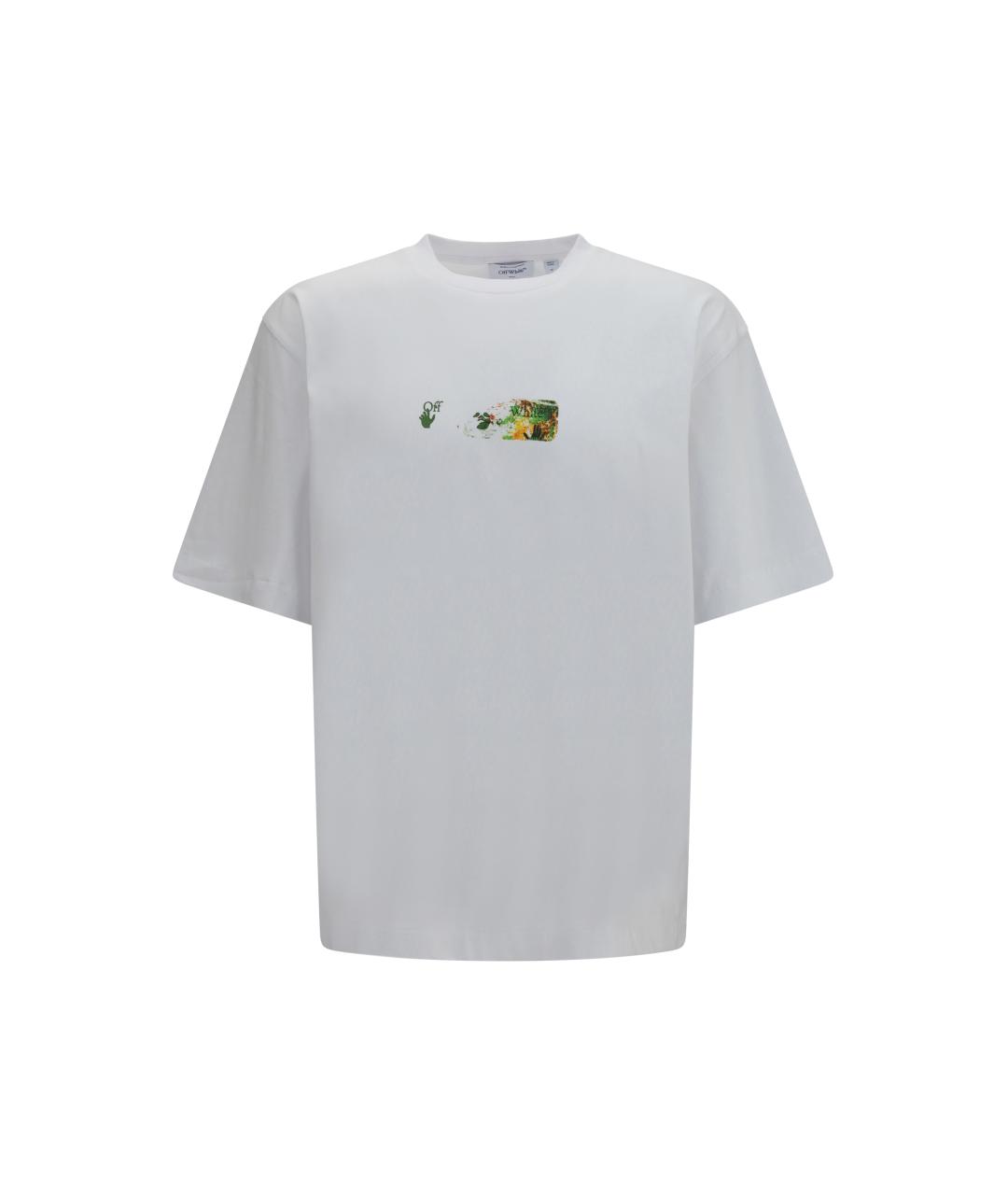 OFF-WHITE Белая хлопковая футболка, фото 1