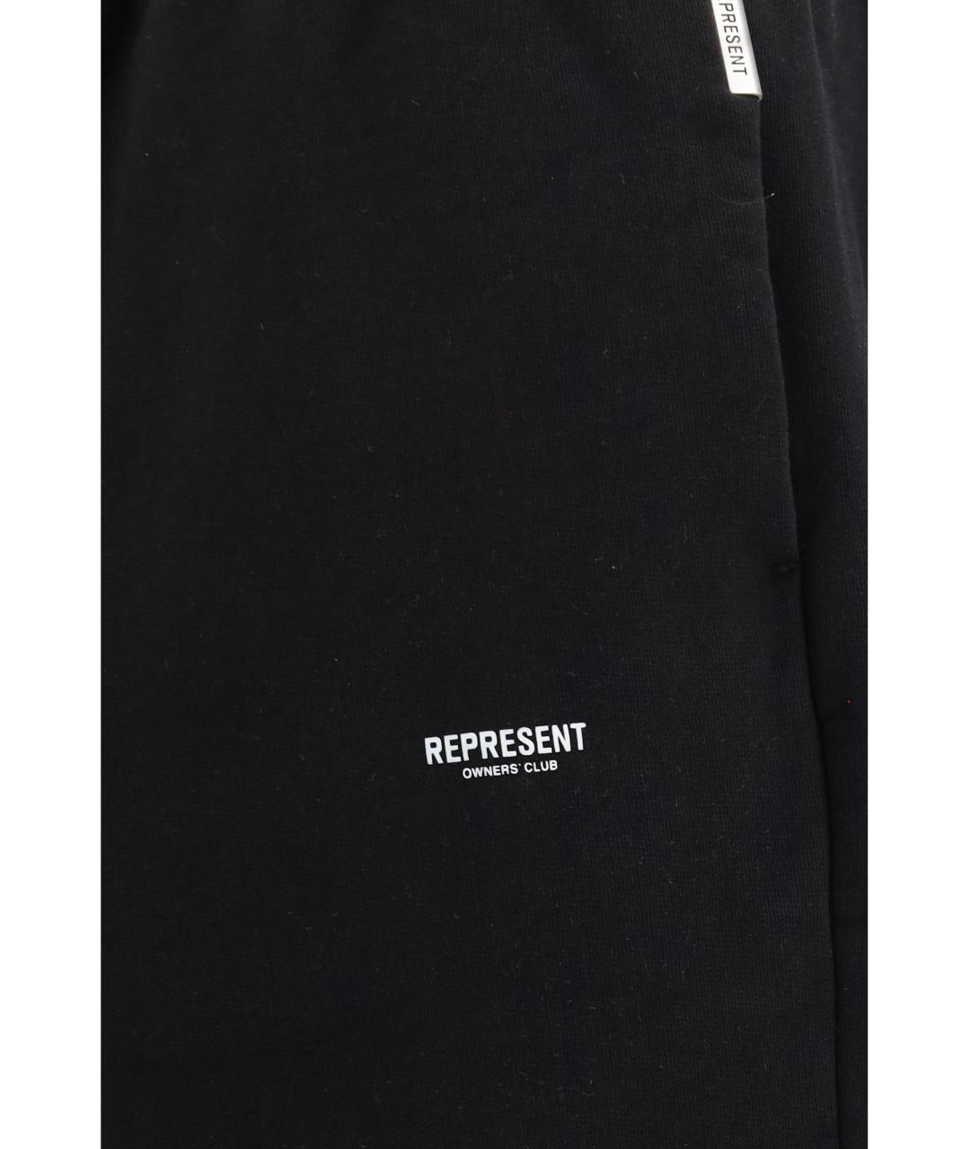 REPRESENT Черные хлопковые повседневные брюки, фото 3