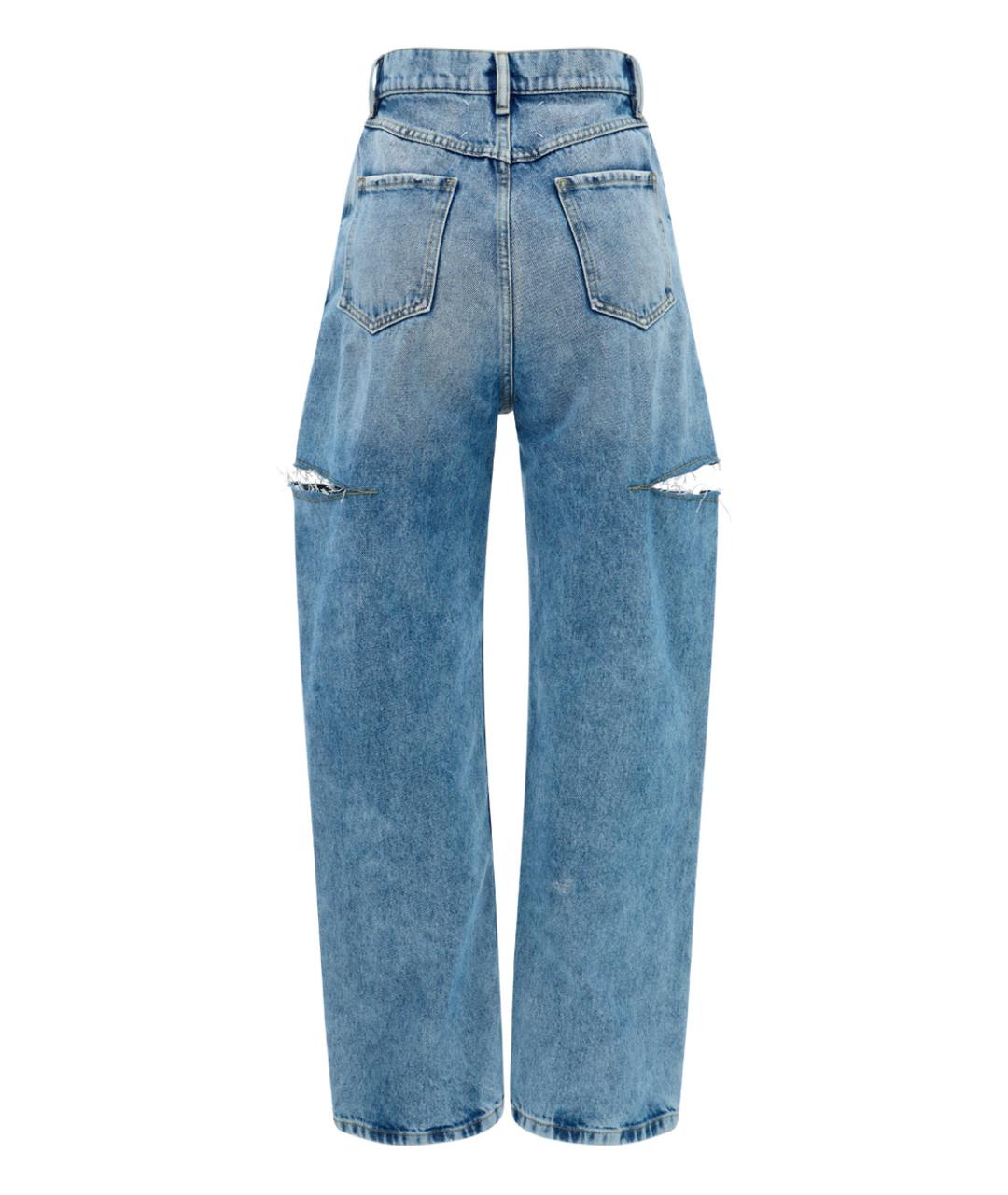 MAISON MARGIELA Синие хлопковые прямые джинсы, фото 2