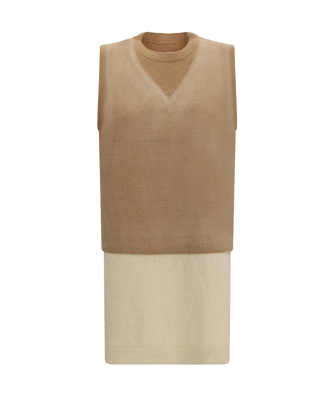 MAISON MARGIELA Бежевая шерстяная жилетка, фото 1