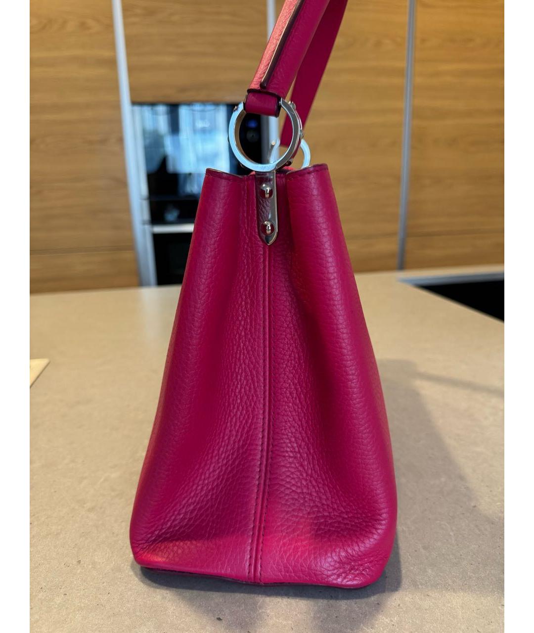 LOUIS VUITTON Розовая кожаная сумка с короткими ручками, фото 2