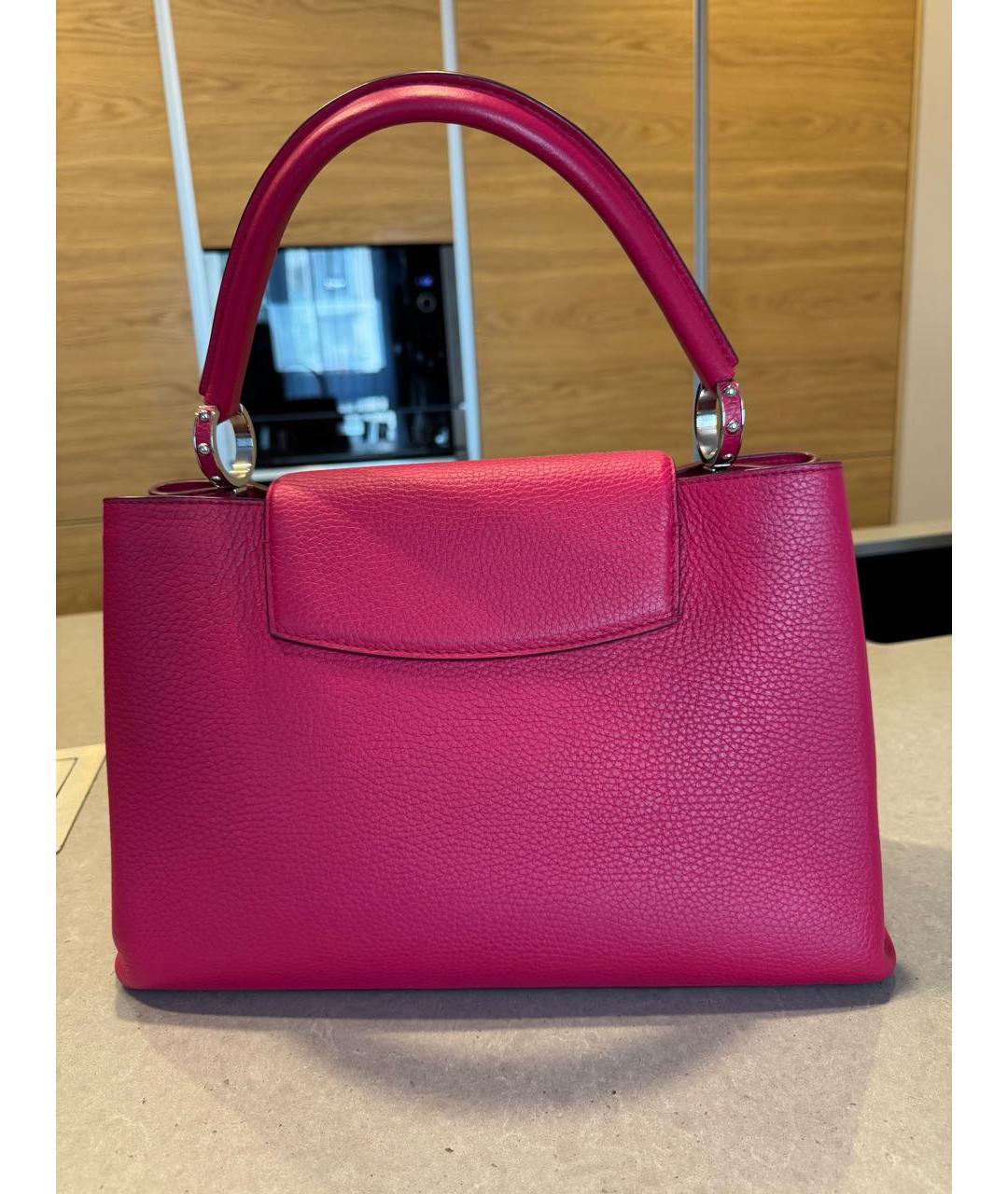 LOUIS VUITTON Розовая кожаная сумка с короткими ручками, фото 3