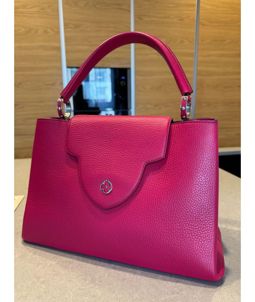 LOUIS VUITTON Розовая кожаная сумка с короткими ручками, фото 6