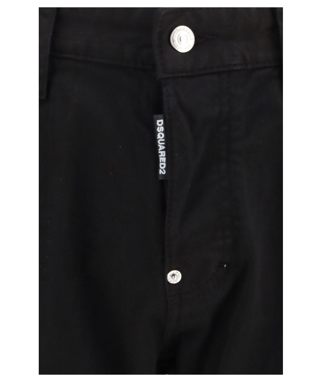 DSQUARED2 Черные хлопковые прямые джинсы, фото 3