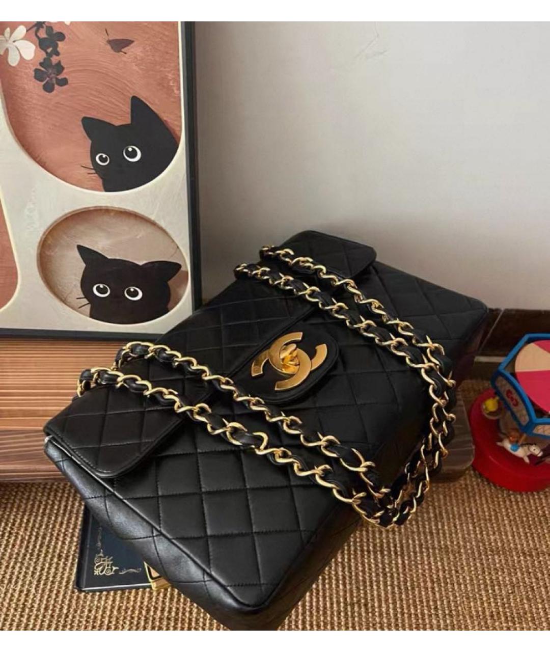 CHANEL Черная кожаная сумка через плечо, фото 4