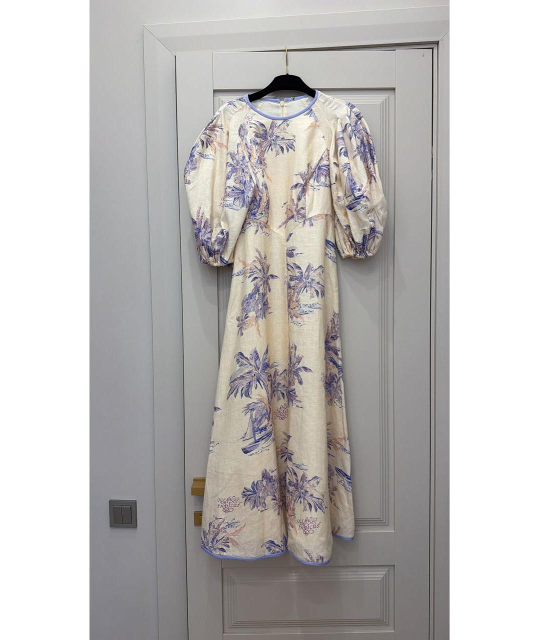 ZIMMERMANN Бежевое льняное повседневное платье, фото 2