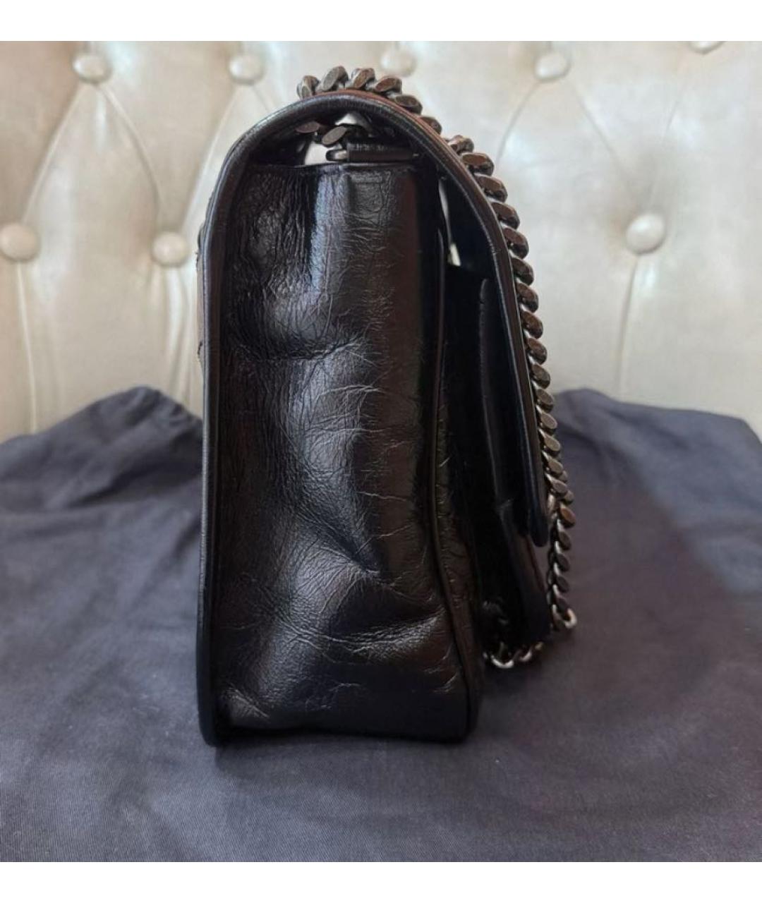 SAINT LAURENT Черная кожаная сумка через плечо, фото 5