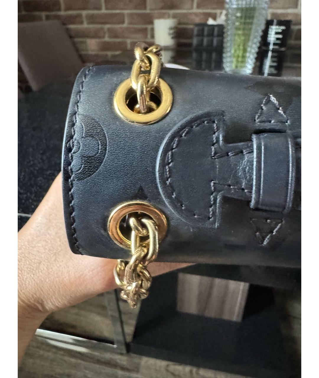 LOUIS VUITTON Черная кожаная сумка через плечо, фото 6