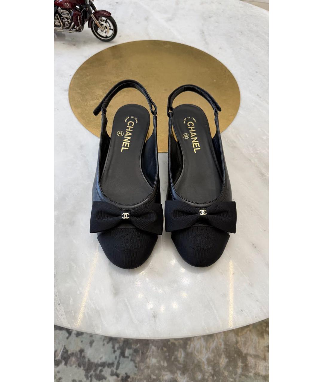 CHANEL Черные кожаные балетки, фото 5