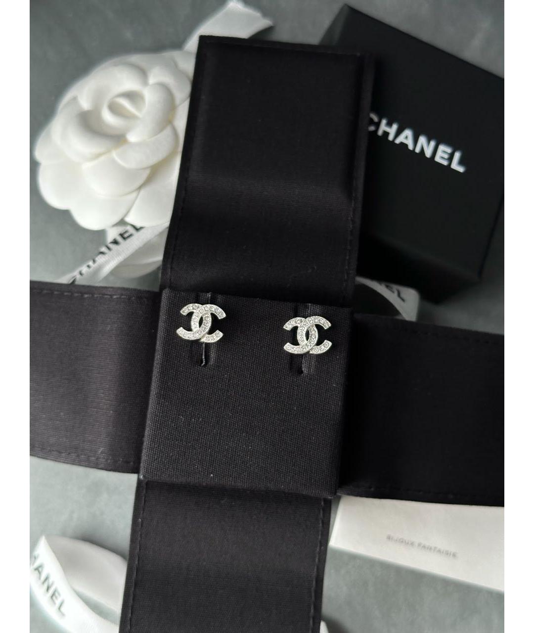 CHANEL Серебряные металлические серьги, фото 2