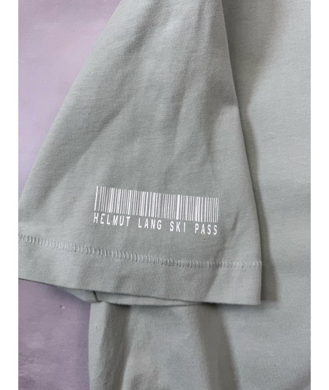HELMUT LANG Бирюзовая хлопковая футболка, фото 5