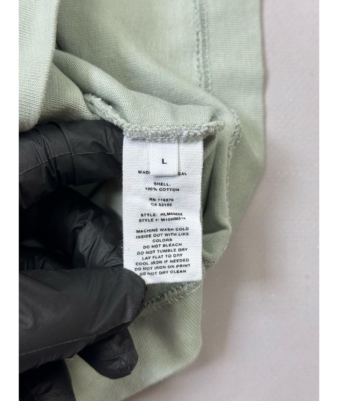 HELMUT LANG Бирюзовая хлопковая футболка, фото 8