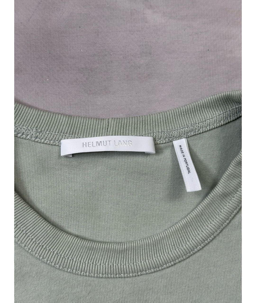 HELMUT LANG Бирюзовая хлопковая футболка, фото 7