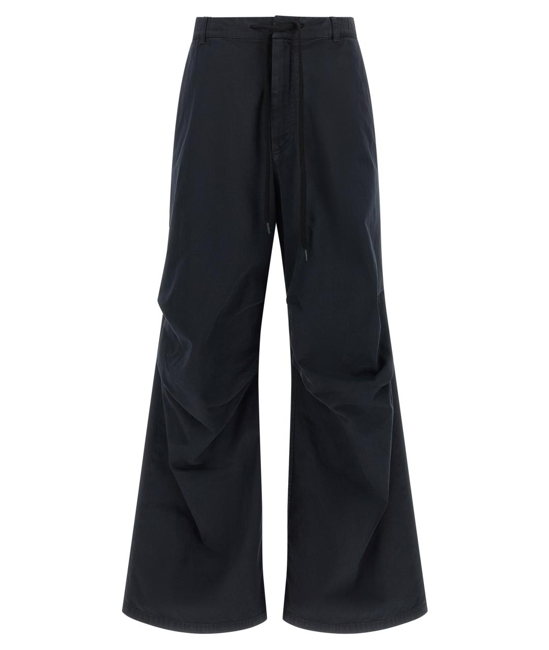 MM6 MAISON MARGIELA Темно-синие хлопковые брюки широкие, фото 1