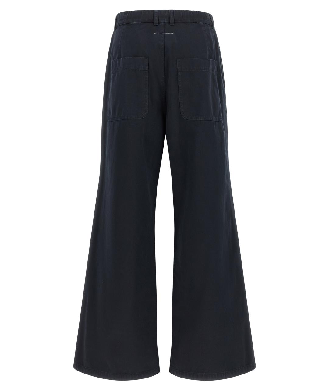 MM6 MAISON MARGIELA Темно-синие хлопковые брюки широкие, фото 2