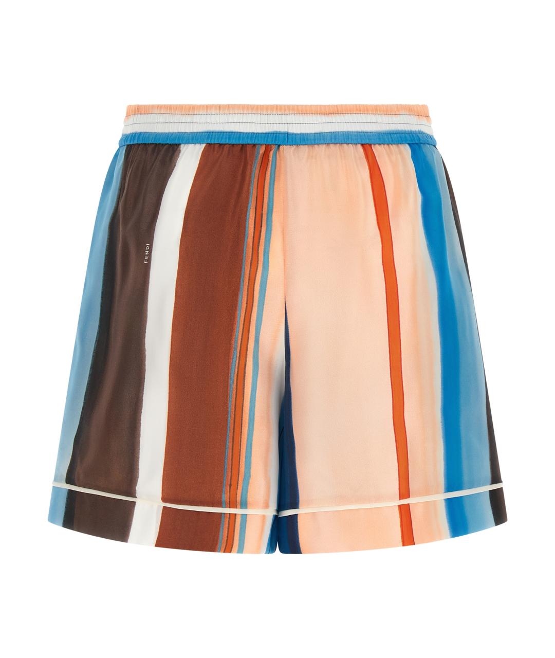FENDI Мульти шелковые шорты, фото 2