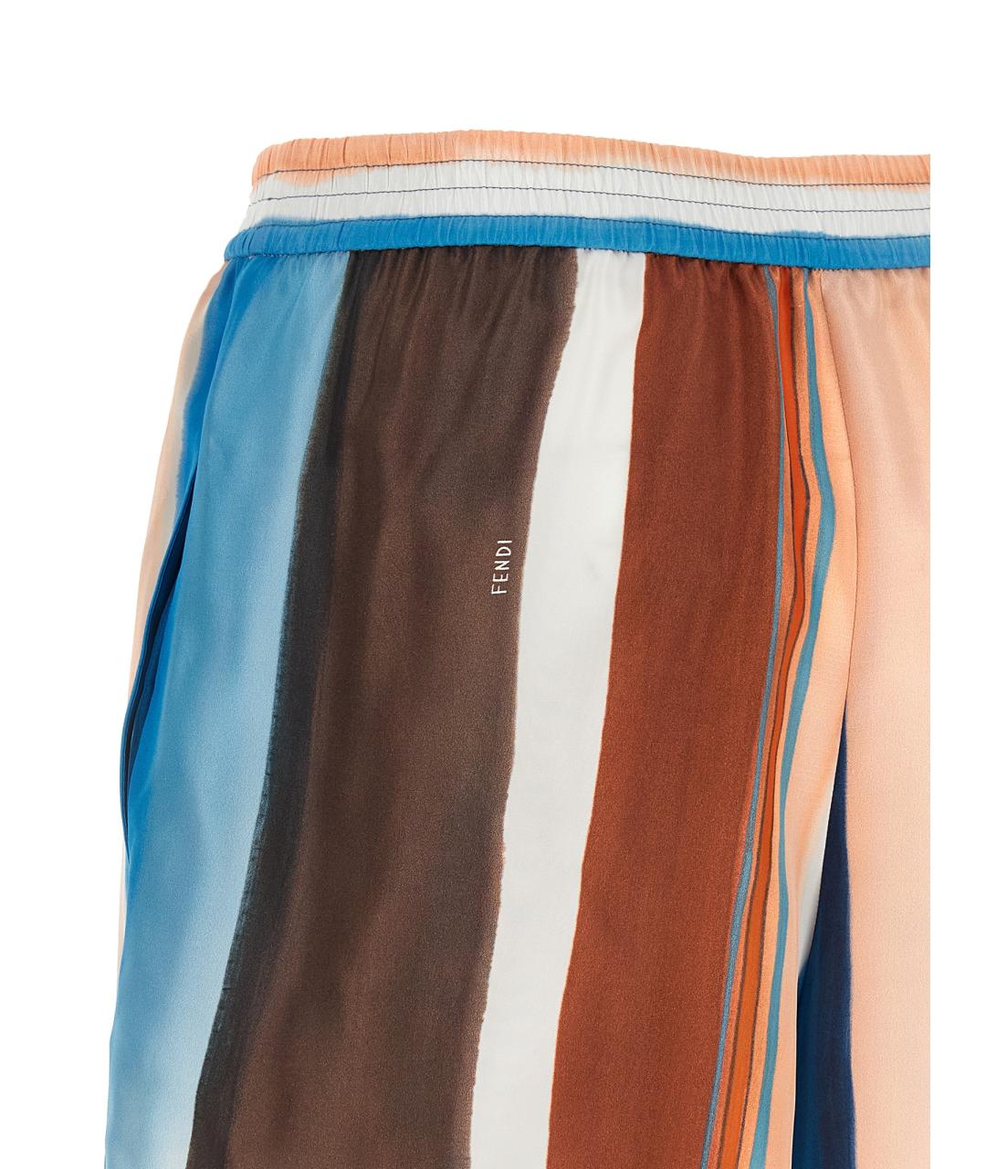 FENDI Мульти шелковые шорты, фото 4
