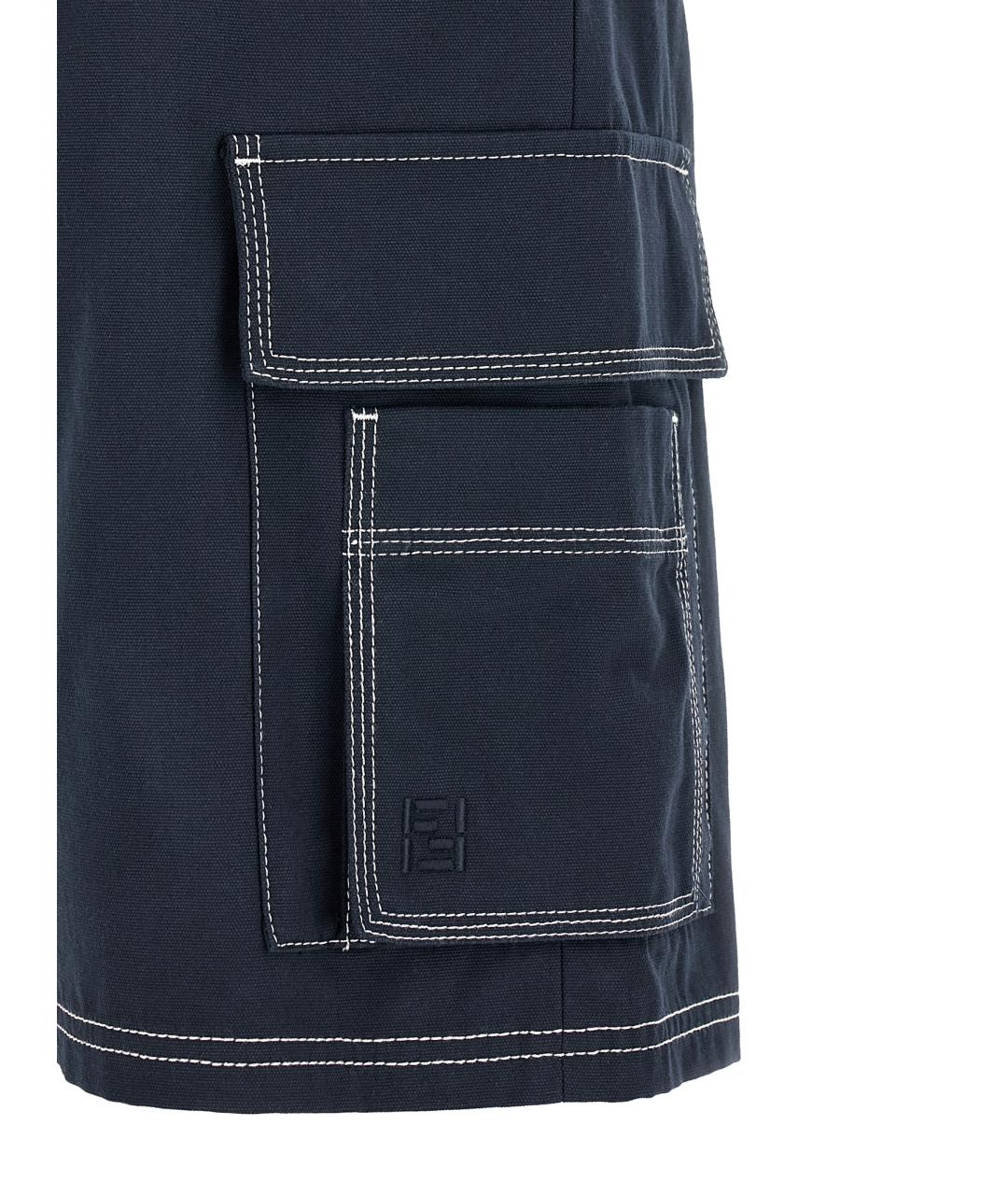 FENDI Синие хлопковые шорты, фото 5