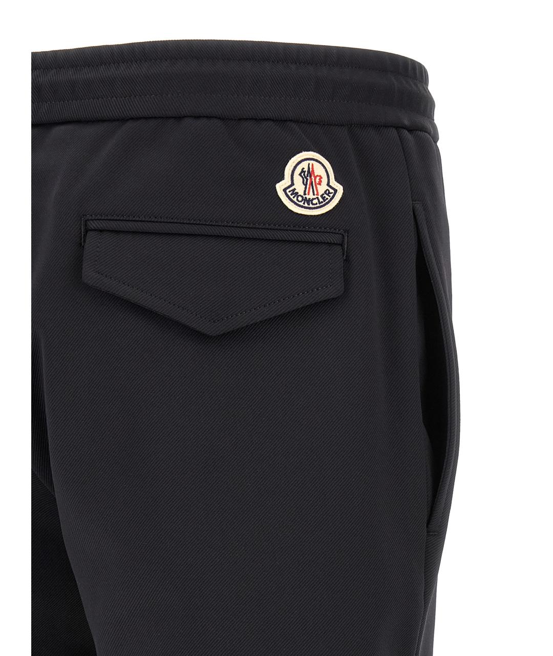 MONCLER Черные полиамидовые повседневные брюки, фото 4